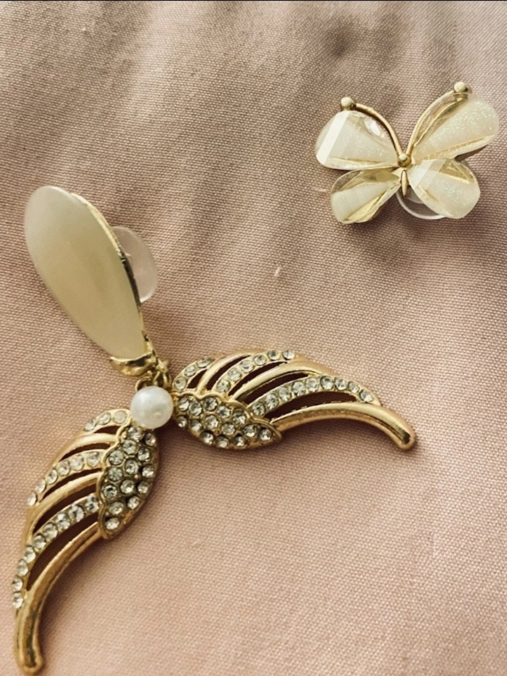 Lot-2-Croc Charms Angel Wings Mermaid Tail Rhinestones Gold Jibbitz Pearl New